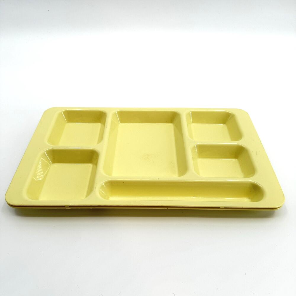 Cambro Plastic Yellow Food Trays 1596PW 6 Compartment Pair Camp Picnic Cafeteria - Picture 7 of 7